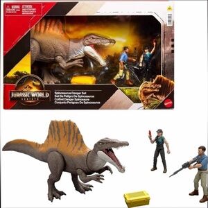 Jurassic World Rebirth Spinosaurus Danger Set Mattel - NIB Dinosaurs Playset